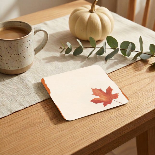 Rustic Maple Leaf Thanksgiving Paper Coaster (Creator Uploaded)