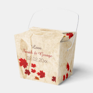 Rustic Maple Leaves Fall wedding favour boxes