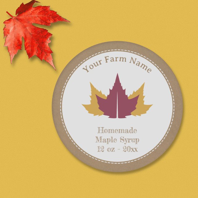 Rustic Maple Syrup Label Sticker (Rustic Maple Syrup Label Sticker)