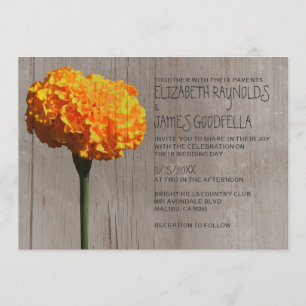 Rustic Marigold Wedding Invitations