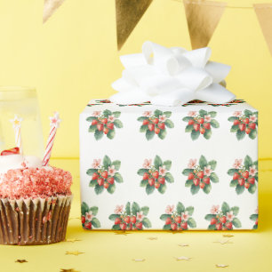 Rustic  Market Strawberry Berry Sweet Baby Shower Wrapping Paper
