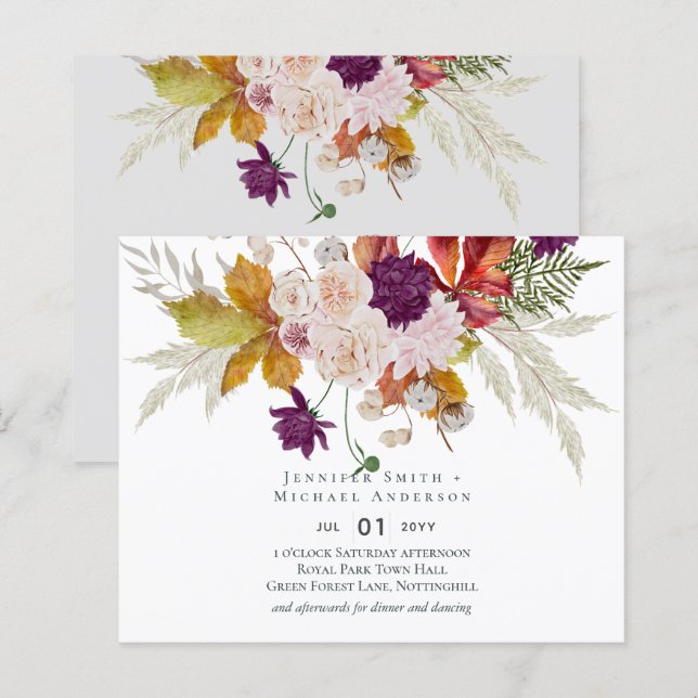 Rustic Maroon Ginger Blush Wedding (Front/Back)