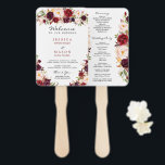 Rustic Marsala Burgundy Fan Program Template<br><div class="desc">Your guest will love reading all the details of your wedding on these lovely Rustic Marsala Burgundy Wedding Fan Programs! Edit all of the wording!

See the entire Rustic Marsala Burgundy collection for more matching items!</div>