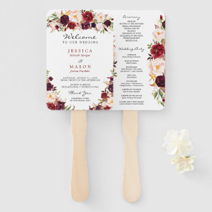 Rustic Marsala Burgundy Fan Program Template