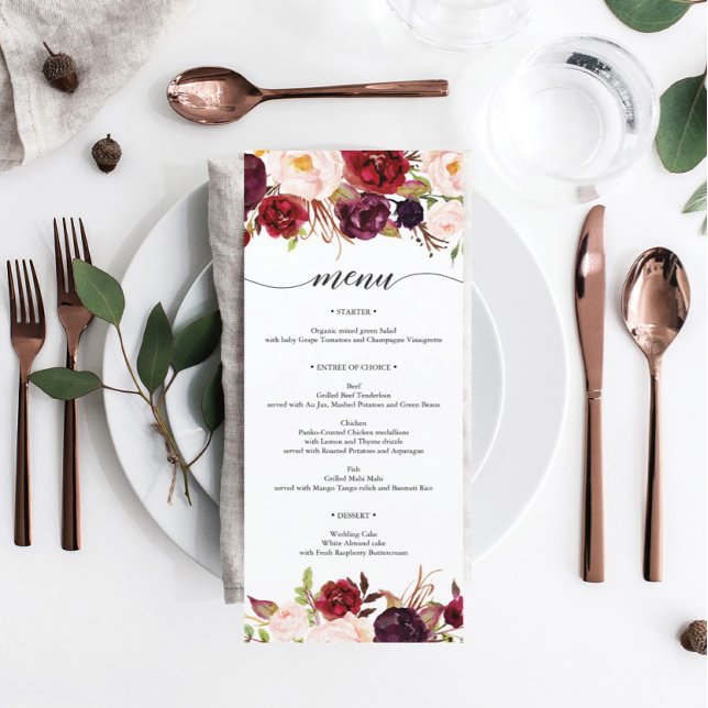 Rustic Marsala Burgundy Menu (Creator Uploaded)