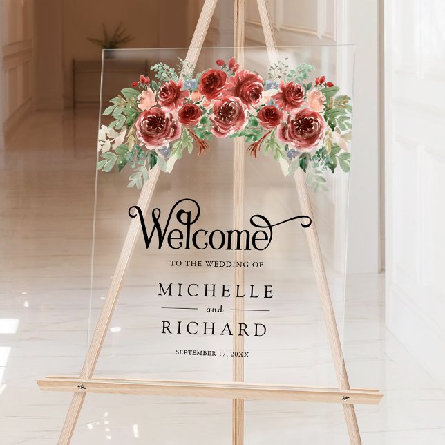 Rustic Marsala Floral Wedding Welcome (Créateur téléchargé)
