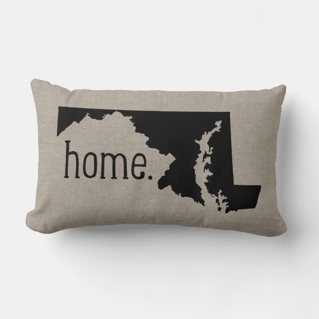 Rustic Maryland Home State Throw Pillow (Front)