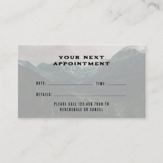 Rustic Masculine Forest Mountains Outdoors Appointment Card