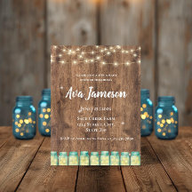 Rustic Mason Jar Boho Lights Baby Shower