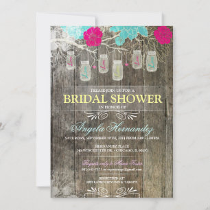 Rustic Mason Jar Bridal Shower Invitation