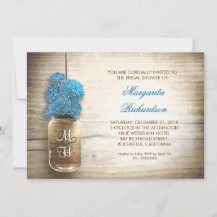 rustic mason jar bridal shower invitations