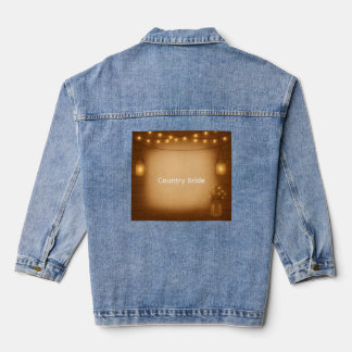 Rustic Mason Jar Bride with String Lights Denim Jacket