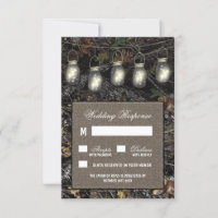 Rustic Mason Jar Chasse Camo Mariage Cartes RSVP