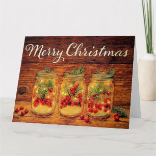 Rustic Mason Jar Christmas Card