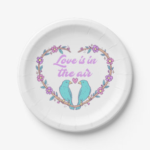 Rustic Mason Jar Hearts Tan Brown Wedding Paper Plate