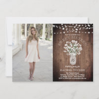 Rustic Mason Jar Lights Sweet 16 Birthday Photo In