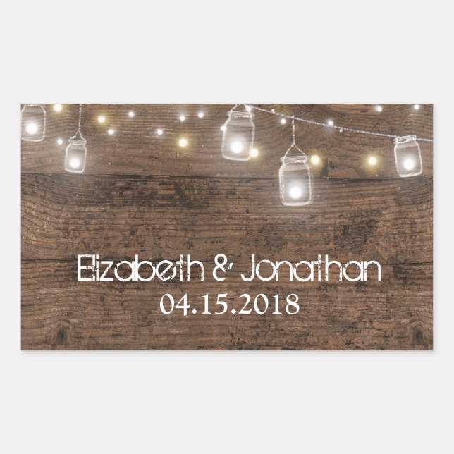Rustic Mason Jar Lights Trendy Modern Sticker (Front)