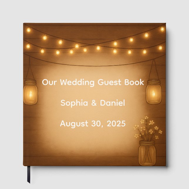 Rustic Mason Jar Mariage livre d'invité (Recto)