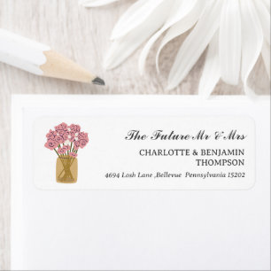 Rustic Mason Jar Mr and Mrs Wedding Return Address