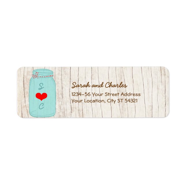 Rustic Mason Jar on Bark Illustrated Wedding (Front)