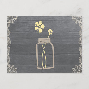 Rustic Mason Jar Recipe Shower Card