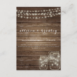 Rustic Mason Jar   Rustic Wedding Invitation
