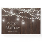Rustic Mason Jar String Light Wedding Guest Book