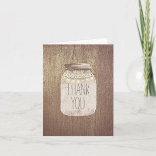 Rustic Mason Jar Thank You Card