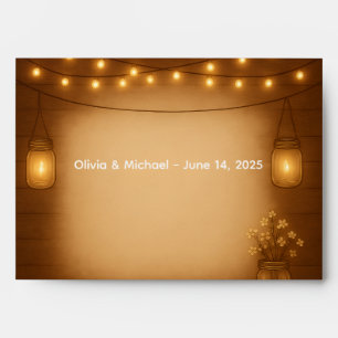 Rustic Mason Jar Wedding Envelope