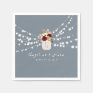 Rustic Mason Jar Wedding Napkins