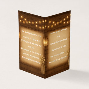 Rustic Mason Jar Wedding Program Template