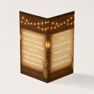 Rustic Mason Jar Wedding Programme Modèle