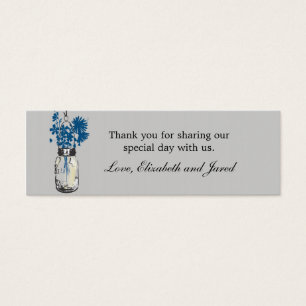 Rustic Mason Jar & Wildflowers Favour Tag