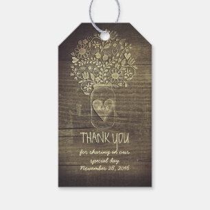 Rustic Mason Jars Barn Wedding Thank You Gift Tags