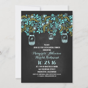 rustic mason jars chalkboard rehearsal dinner invitation