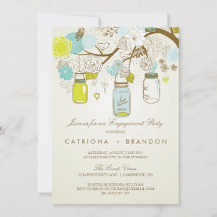 RUSTIC MASON JARS SPRING ENGAGEMENT PARTY INVITE