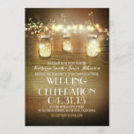 Rustic Mason Jars String Lights Elegant Wedding Invitation<br><div class="desc">Rustic mason jars wedding invitation for summer,  fall,  spring or winter wedding! Perfect design for the country wedding with mason jars lighting and strings of lights decor. -- All design elements created by Jinaiji.</div>