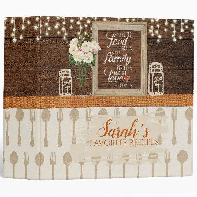 Rustic Mason Kitchen Binder (Front/Spine)