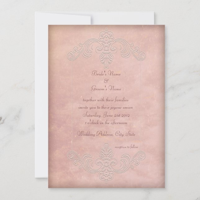 Rustic Mauve Elegant Wedding Invitations (Front)