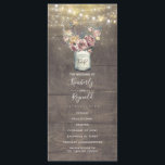 Rustic Mauve Gold Floral Mason Jar Wedding Program<br><div class="desc">Rustic vintage mauve and gold floral mason jar barn wedding programs</div>