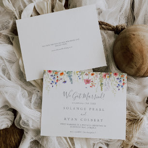 Rustic Meadow Botanical Elopement Announcement