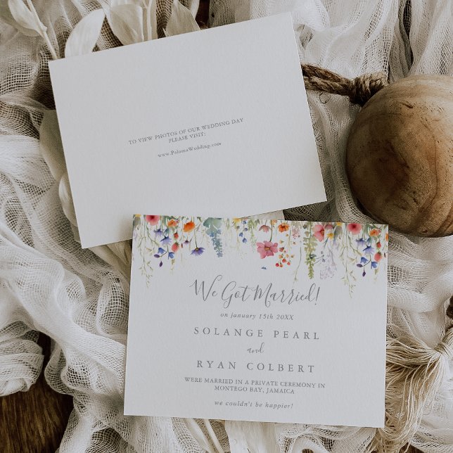 Rustic Meadow Botanical Elopement Announcement (Creator Uploaded)