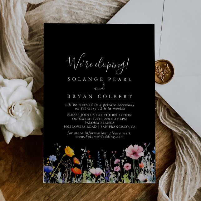 Rustic Meadow Botanical Elopement Reception Invitation (Creator Uploaded)