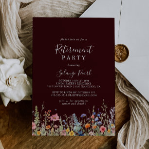 Rustic Meadow Botanical Retirement Party Invitation