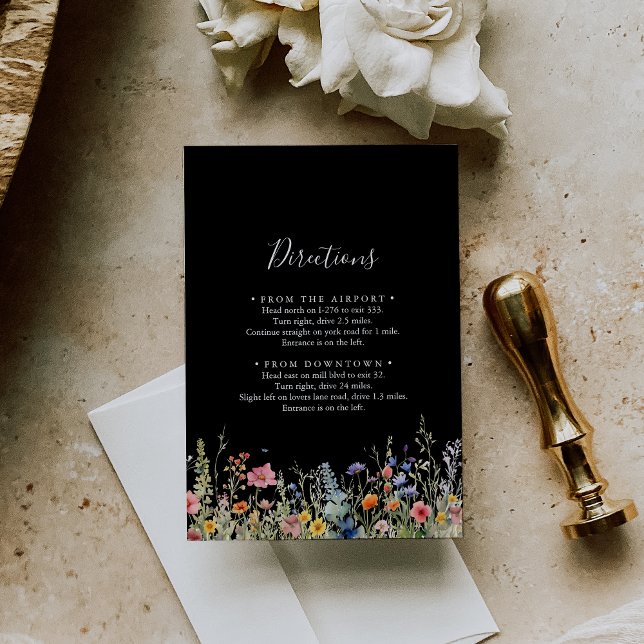 Rustic Meadow Botanical Wedding Directions Enclosure Card (Creator Uploaded)