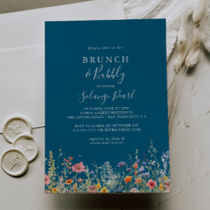 Rustic Meadow Brunch and Bubbly Bridal Shower Invitation