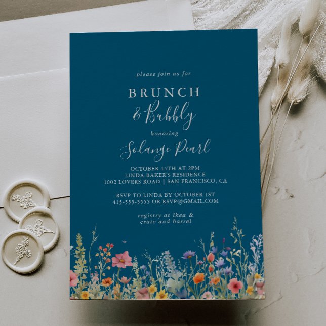 Rustic Meadow Brunch and Bubbly Bridal Shower Invitation (Creator Uploaded)