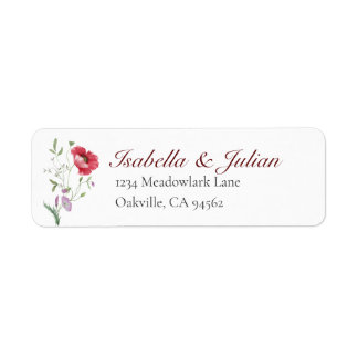 Rustic Meadow Poppy & Lavender Return Address