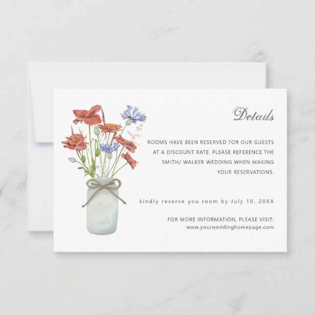 rustic meadow wildflowers details card (Front)