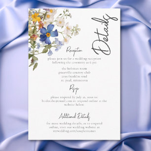 Rustic Meadow Wildflowers Purple Watercolor Enclosure Card